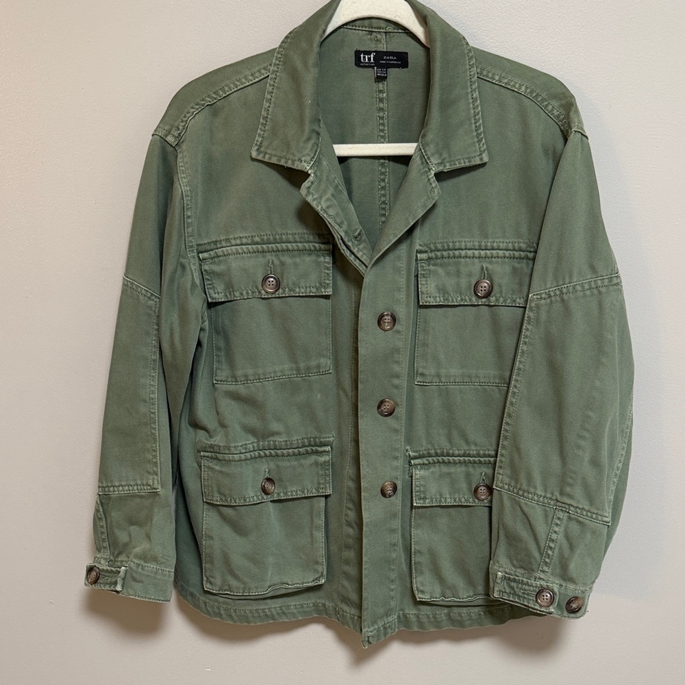 Zara Green Utility Jacket Size S-M